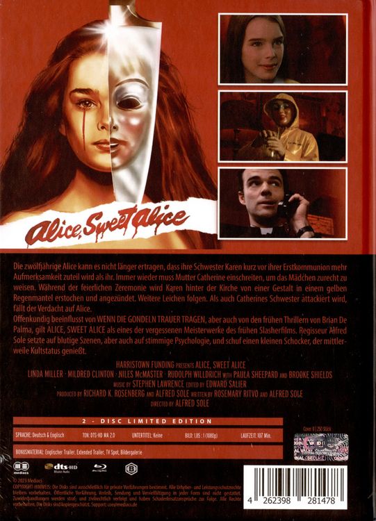 Produktbild: Alice, Sweet Alice - Mediabook - Cover B - Limited Edition (Blu-ray+DVD)