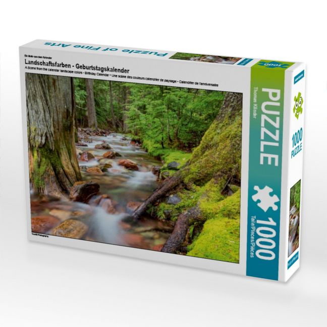 Produktbild: CALVENDO Puzzle Ein Motiv aus dem Kalender Landschaftsfarben - Geburtstagskalender | 1000 Teile Lege-Gr&ouml;&szlig;e 64x48cm Foto-Puzzle f&uuml;r gl&uuml;ckliche Stunden