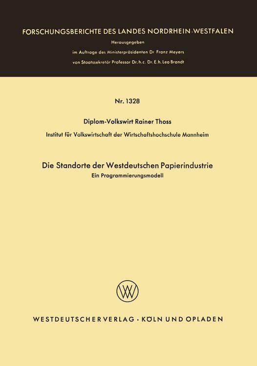 Produktbild: Die Standorte der westdeutschen Papierindustrie