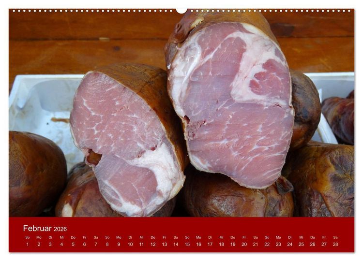 Produktbild: Schinken und Wurst (hochwertiger Premium Wandkalender 2026 DIN A2 quer), Kunstdruck in Hochglanz