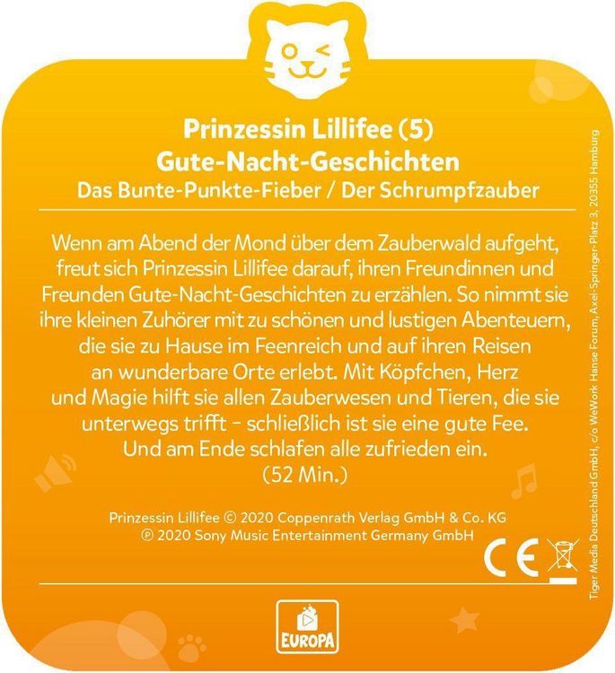 Produktbild: tigercard - Prinzessin Lillifee - Gute-Nacht-Geschichten Folge 9+10