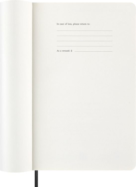 Produktbild: Moleskine 12 Monate Wochen Notizkalender 2027, Large/A5, 1 Wo = 1 Seite, rechts linierte Seite, Weicher Einband, Schwarz