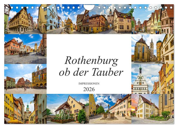Produktbild: Rothenburg ob der Tauber Impressionen (Wandkalender 2026 DIN A4 quer), CALVENDO Monatskalender
