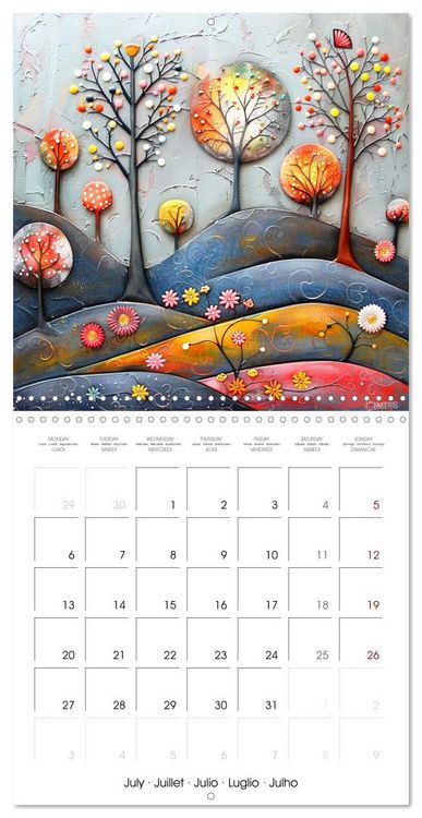 Produktbild: Naive Colorful Journey (Wall Calendar 2026 12 &times; 12 Inch) CALVENDO 12 Month Wall Calendar
