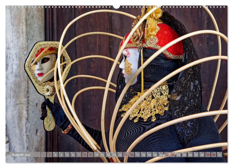 Produktbild: neunziggrad I photoart: der karneval von venedig (hochwertiger Premium Wandkalender 2026 DIN A2 quer), Kunstdruck in Hochglanz