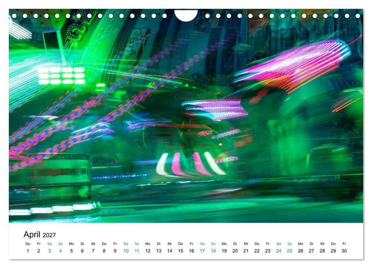 Produktbild: Lichter des Jahrmarkts in Langzeitbelichtung (Wandkalender 2027 DIN A4 quer), CALVENDO Monatskalender