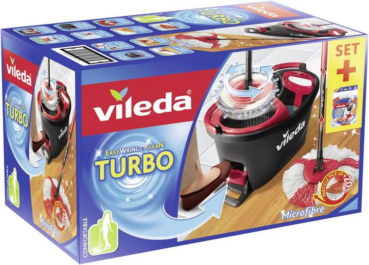 Produktbild: Vileda 158572 TURBO BOX inkl. TURBO REFILL MICROFIBRE 2in1 Ersatzkopf Wisch-Set 1St.