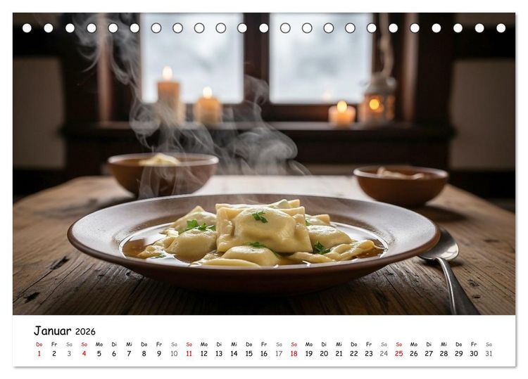 Produktbild: Schw&auml;bischer Maultaschen-Kalender (Tischkalender 2026 DIN A5 quer), CALVENDO Monatskalender