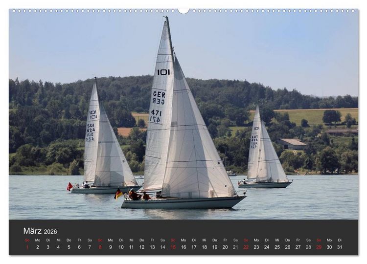 Produktbild: Segelboote auf dem Bodensee (hochwertiger Premium Wandkalender 2026 DIN A2 quer), Kunstdruck in Hochglanz