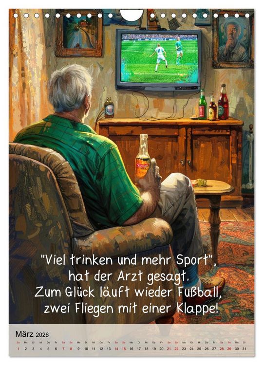 Produktbild: Fu&szlig;ballspr&uuml;che (Wandkalender 2026 DIN A4 hoch), CALVENDO Monatskalender