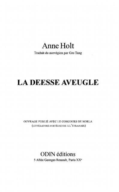 Produktbild: La Deesse aveugle