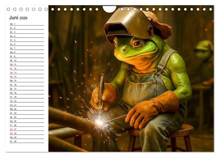 Produktbild: Frosch bei der Arbeit- Dienst nach Vorschrift (Wandkalender 2026 DIN A4 quer), CALVENDO Monatskalender