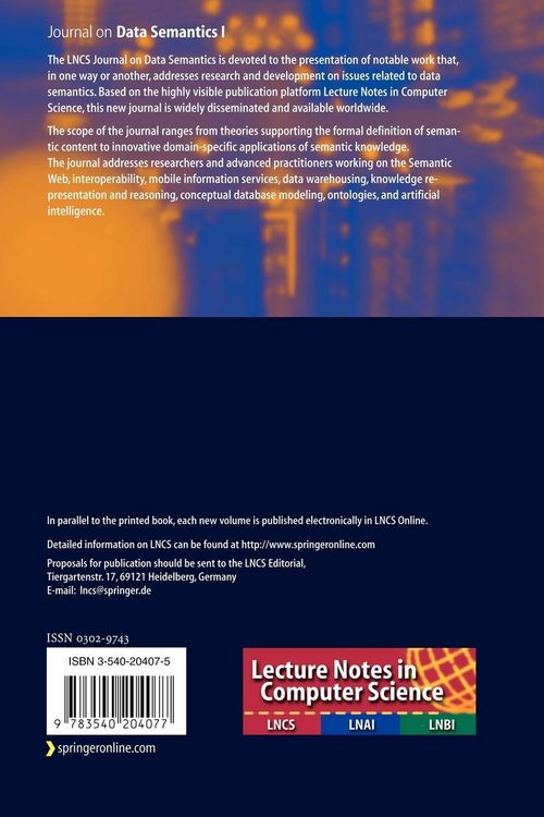 Produktbild: Journal on Data Semantics I