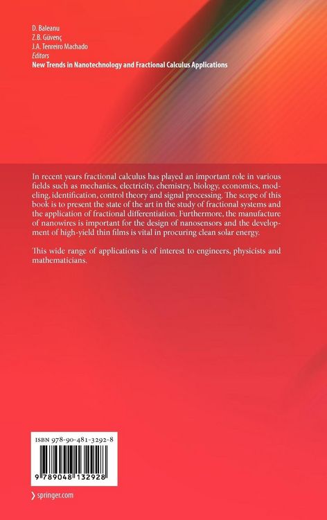 Produktbild: New Trends in Nanotechnology and Fractional Calculus Applications