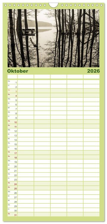 Produktbild: Familienplaner 2026 - Bezauberndes Usedom mit 5 Spalten (Wandkalender, 21 x 45 cm) CALVENDO
