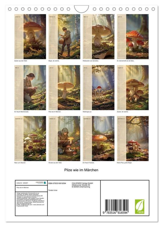 Produktbild: Pilze wie im M&auml;rchen (Wandkalender 2027 DIN A4 hoch), CALVENDO Monatskalender
