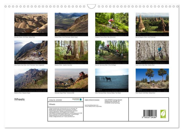 Produktbild: Wheels (Wandkalender 2026 DIN A3 quer), CALVENDO Monatskalender