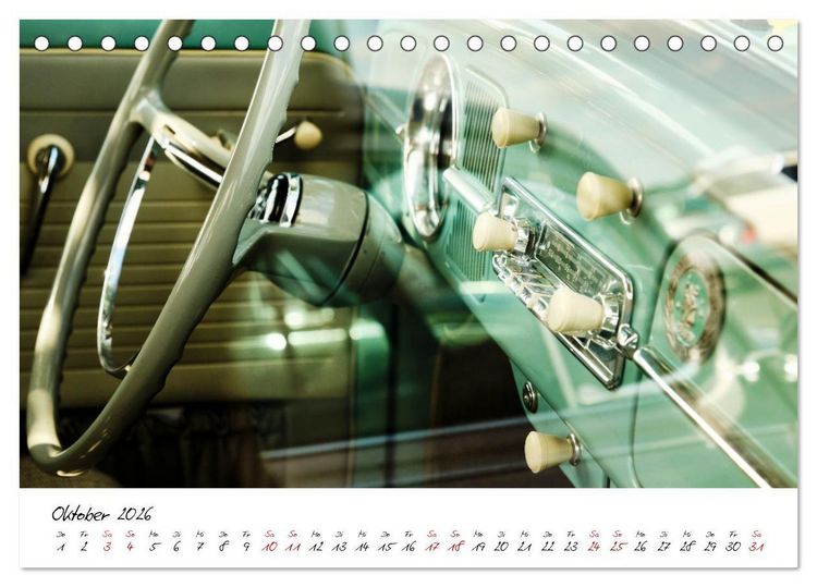 Produktbild: Oldtimer Innenansichten (Tischkalender 2026 DIN A5 quer), CALVENDO Monatskalender