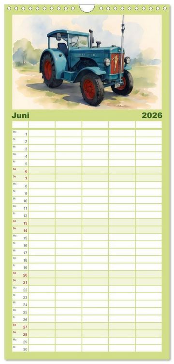 Produktbild: Familienplaner 2026 - Alte Schlepper in neuem Glanz mit 5 Spalten (Wandkalender, 21 x 45 cm) CALVENDO