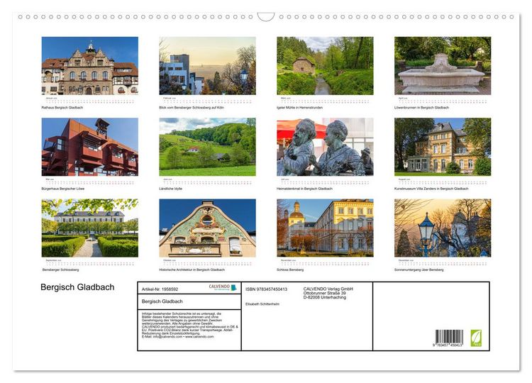 Produktbild: Bergisch Gladbach (Wandkalender 2026 DIN A2 quer), CALVENDO Monatskalender