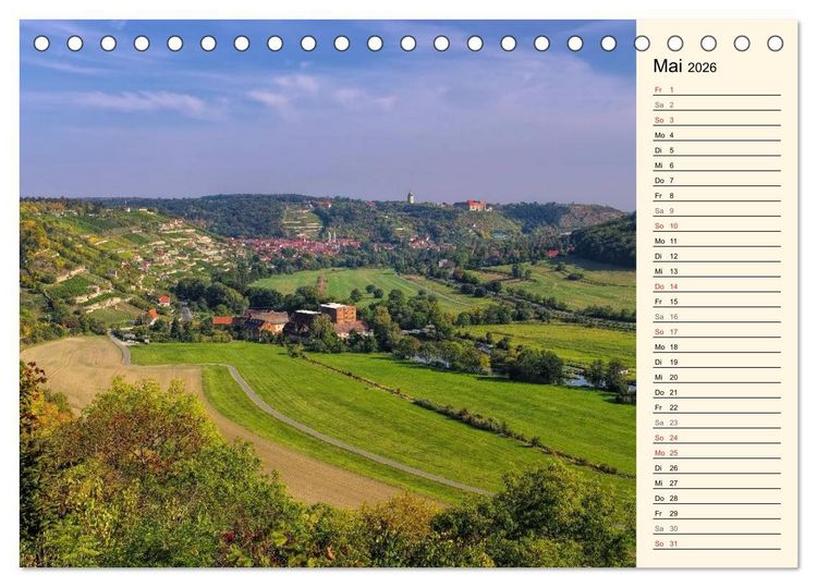 Produktbild: Saale-Unstrut - Region aus Wein und Stein (Tischkalender 2026 DIN A5 quer), CALVENDO Monatskalender