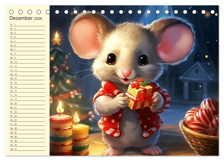 Produktbild: Mausiges Spektakel. Zauberhafter Maus-Alltag (Tischkalender 2026 DIN A5 quer), CALVENDO Monatskalender
