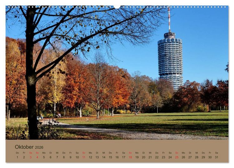 Produktbild: Stressfreie Zone! Parks und gr&uuml;ne Oasen in Augsburg (Wandkalender 2026 DIN A2 quer), CALVENDO Monatskalender