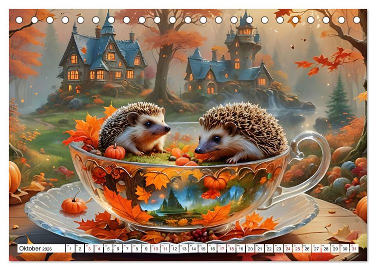 Produktbild: Tierische Tee-Parade (Tischkalender 2026 DIN A5 quer), CALVENDO Monatskalender