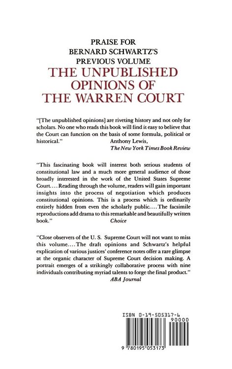 Produktbild: The Unpublished Opinions of the Burger Court