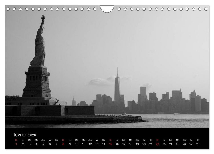 Produktbild: New York en noir et blanc (Calendrier mural 2026 DIN A4 vertical), CALVENDO calendrier mensuel