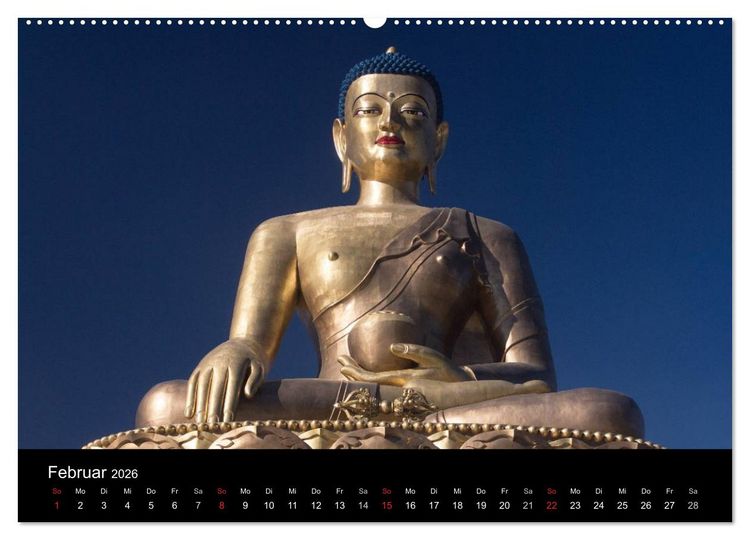 Produktbild: Bhutan 2026 - Land des Donnerdrachens (hochwertiger Premium Wandkalender 2026 DIN A2 quer), Kunstdruck in Hochglanz
