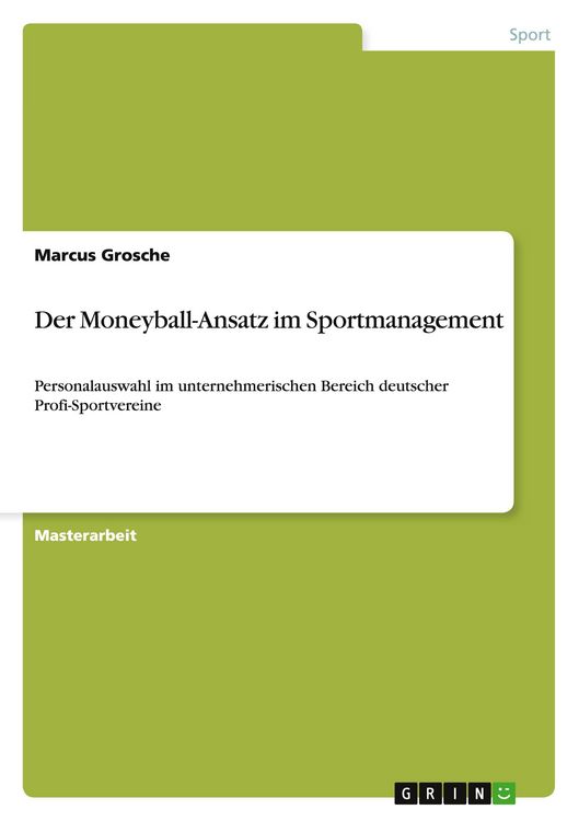 Produktbild: Der Moneyball-Ansatz im Sportmanagement