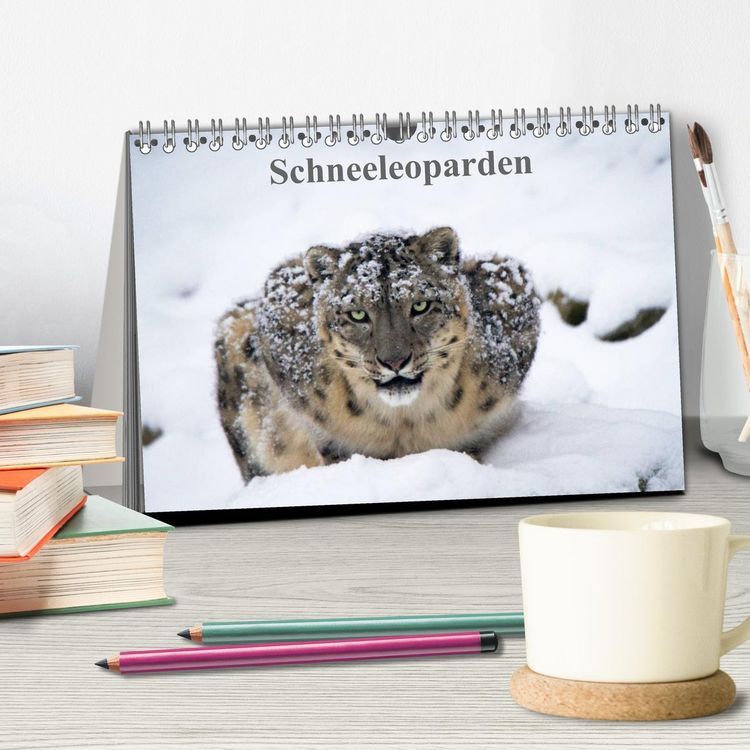 Produktbild: Schneeleoparden (Tischkalender 2026 DIN A5 quer), CALVENDO Monatskalender