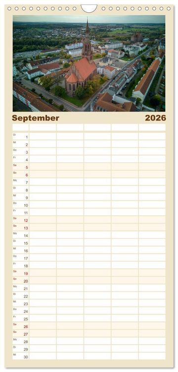 Produktbild: Familienplaner 2026 - &Auml;stehtik von oben mit 5 Spalten (Wandkalender, 21 x 45 cm) CALVENDO