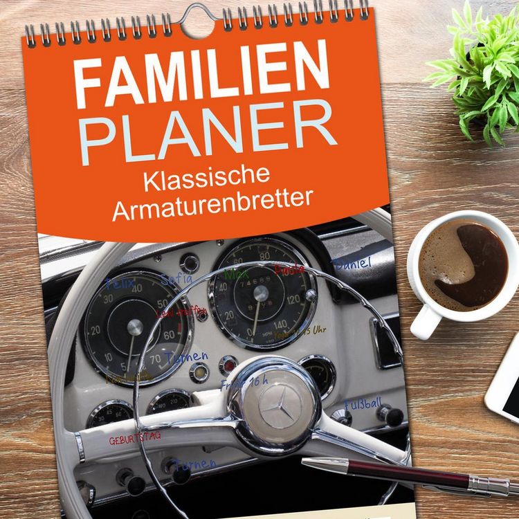 Produktbild: Familienplaner 2026 - Klassische Armaturenbretter mit 5 Spalten (Wandkalender, 21 x 45 cm) CALVENDO