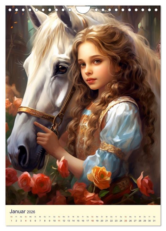 Produktbild: Kinder-Fantasy. Edle Burgfr&auml;ulein und Ritter im Mittelalter (Wandkalender 2026 DIN A4 hoch), CALVENDO Monatskalender