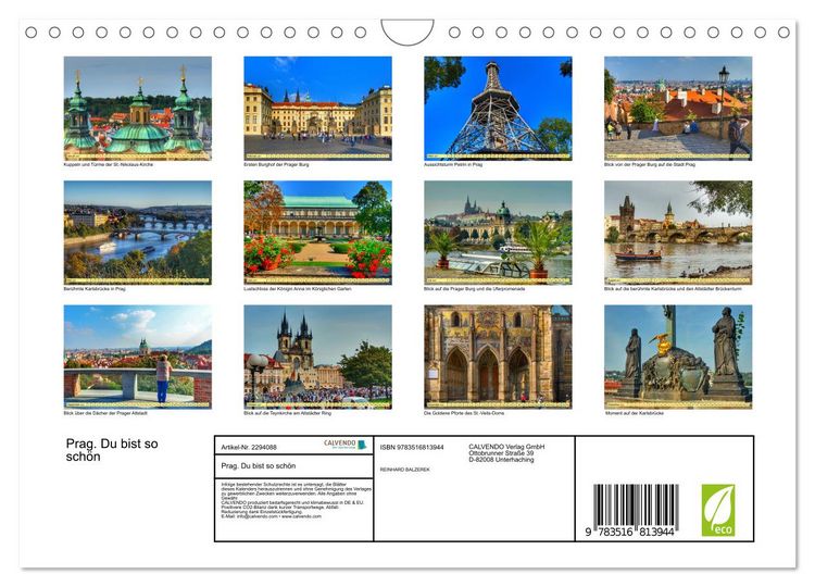 Produktbild: Prag. Du bist so sch&ouml;n (Wandkalender 2027 DIN A4 quer), CALVENDO Monatskalender