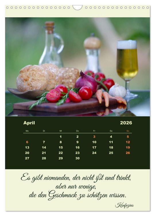 Produktbild: Vegan Ern&auml;hrt - frisches Gem&uuml;se und Obst auf den Tisch (Wandkalender 2026 DIN A3 hoch), CALVENDO Monatskalender