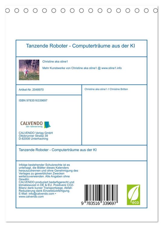 Produktbild: Tanzende Roboter - Computertr&auml;ume aus der KI (Tischkalender 2026 DIN A5 hoch), CALVENDO Monatskalender