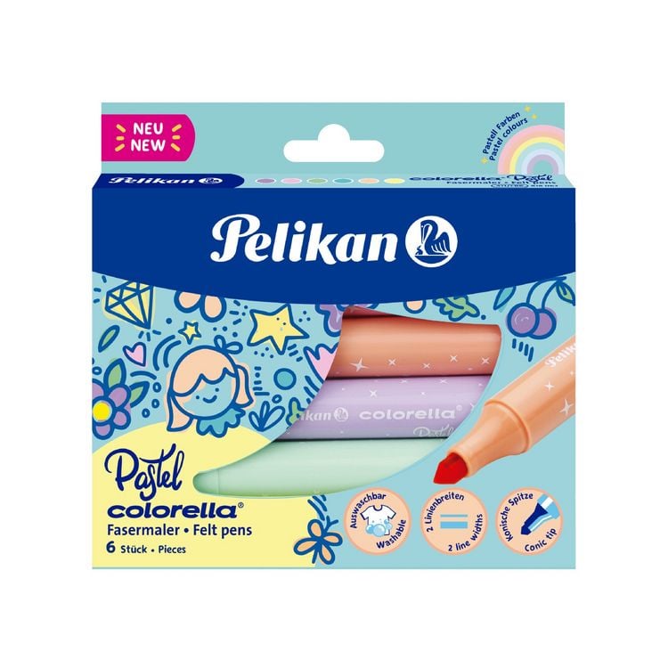 Produktbild: Pelikan Fasermaler Colorella 411 Pastell 6er Set