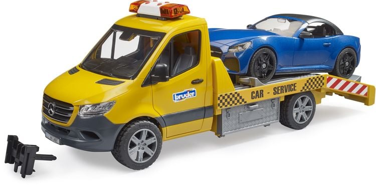 Bild vom Artikel Bruder - MB Sprinter Autotransporter mit Light & Sound Modul und BRUDER Roadster vom Autor 