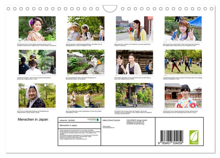 Produktbild: Menschen in Japan (Wandkalender 2026 DIN A4 quer), CALVENDO Monatskalender