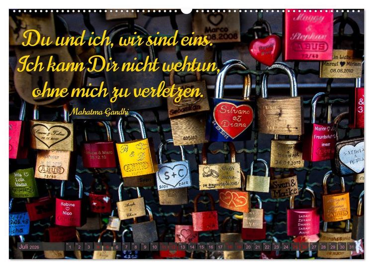 Produktbild: Liebesschl&ouml;sser, Ich liebe Dich (Wandkalender 2026 DIN A2 quer), CALVENDO Monatskalender