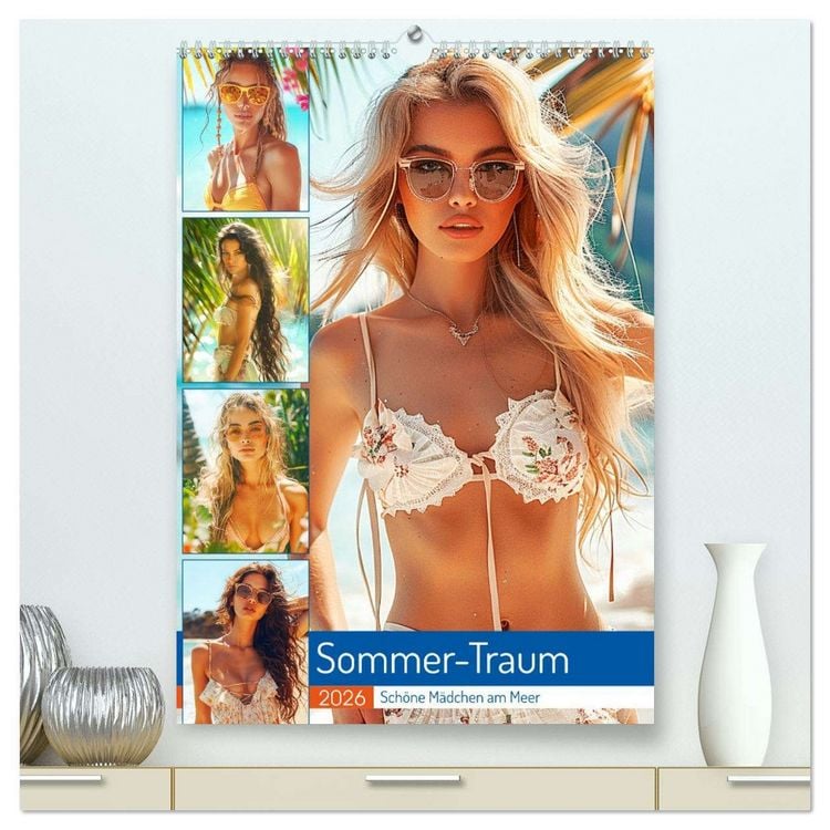 Produktbild: Sommer-Traum. Sch&ouml;ne M&auml;dchen am Meer (hochwertiger Premium Wandkalender 2026 DIN A2 hoch), Kunstdruck in Hochglanz