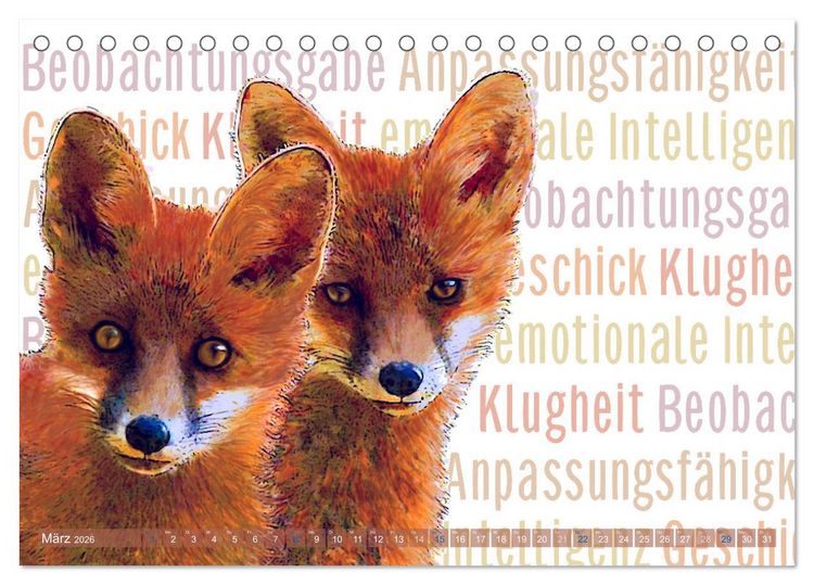 Produktbild: Mein wildes Krafttier und seine spirituellen Werte. (Tischkalender 2026 DIN A5 quer), CALVENDO Monatskalender