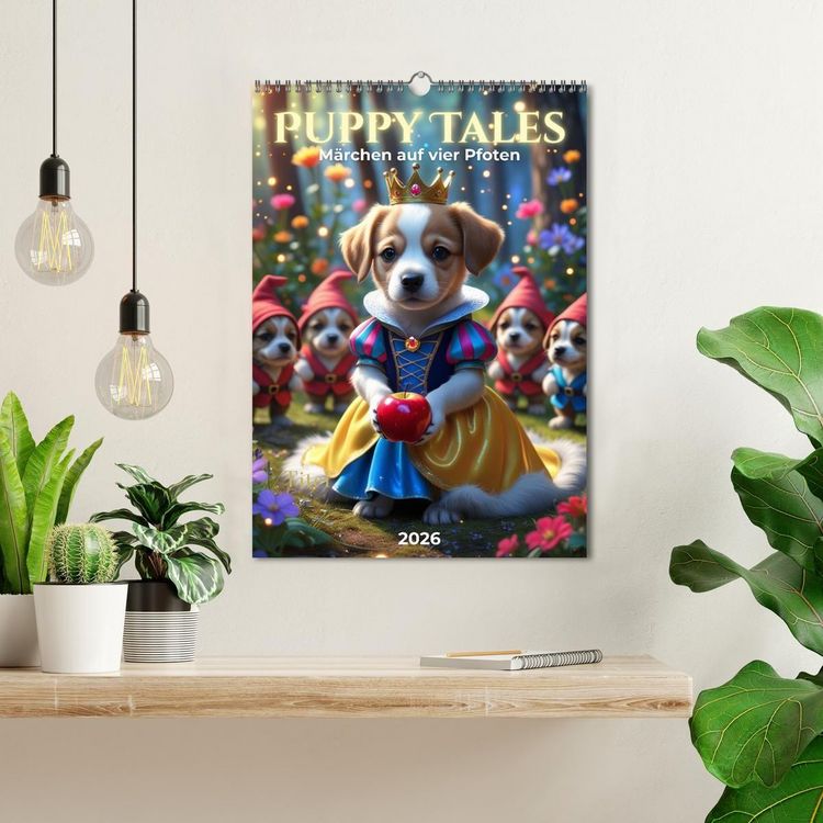 Produktbild: Puppy Tales - M&auml;rchen auf vier Pfoten (Wandkalender 2026 DIN A3 hoch), CALVENDO Monatskalender