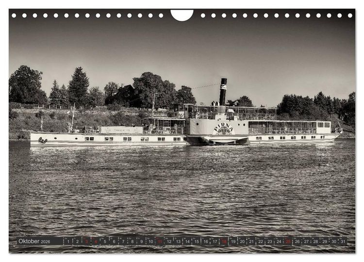 Produktbild: Schaufelraddampfer der S&auml;chsischen Dampfschiffahrt (Wandkalender 2026 DIN A4 quer), CALVENDO Monatskalender