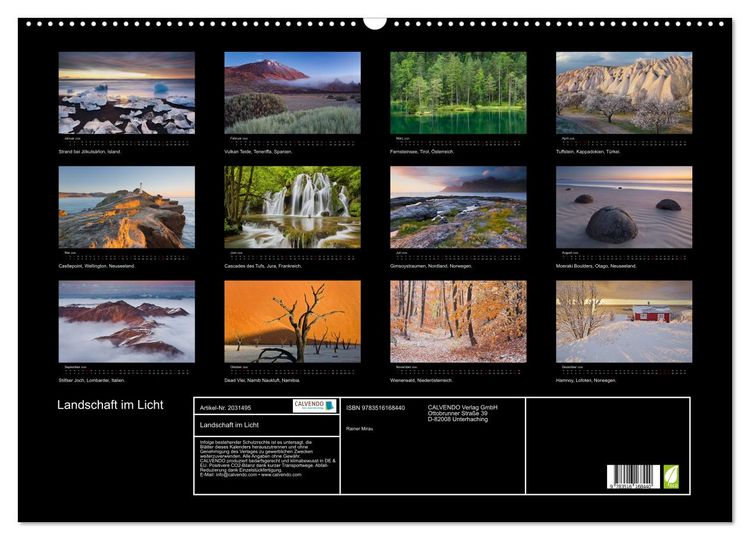 Produktbild: Landschaft im Licht (Wandkalender 2026 DIN A2 quer), CALVENDO Monatskalender