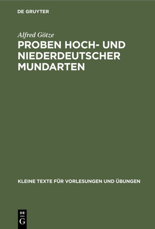Produktbild: Proben hoch- und niederdeutscher Mundarten