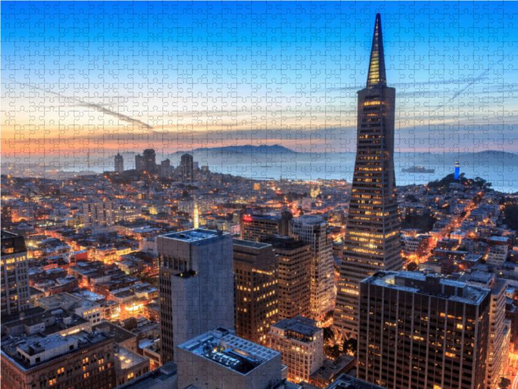 Produktbild: CALVENDO Puzzle Skyline von San Francisco | 1000 Teile Lege-Gr&ouml;&szlig;e 64x48cm Foto-Puzzle f&uuml;r gl&uuml;ckliche Stunden